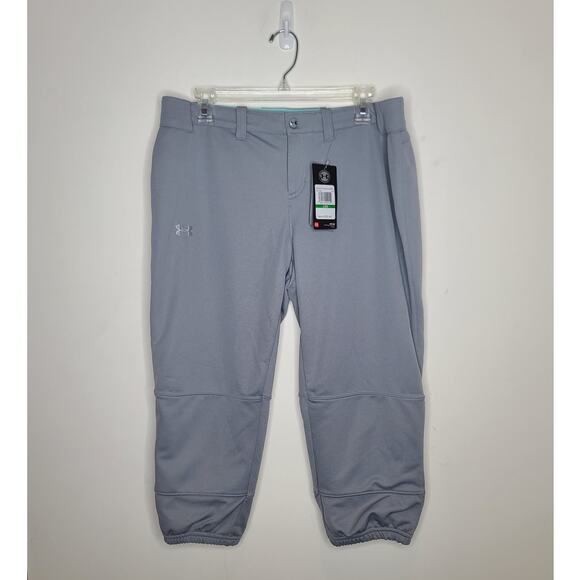 NWT Under Armour light grey capri softball pants - LARGE - Picture 1 of 5